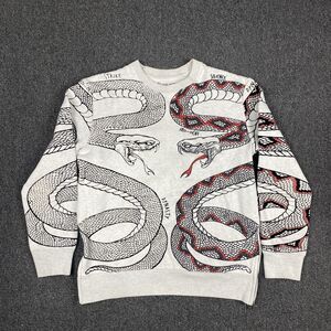 IRO OCHI Mens Pullover Graphic Embroidered Sweatshirt Zip Sides Size Medium